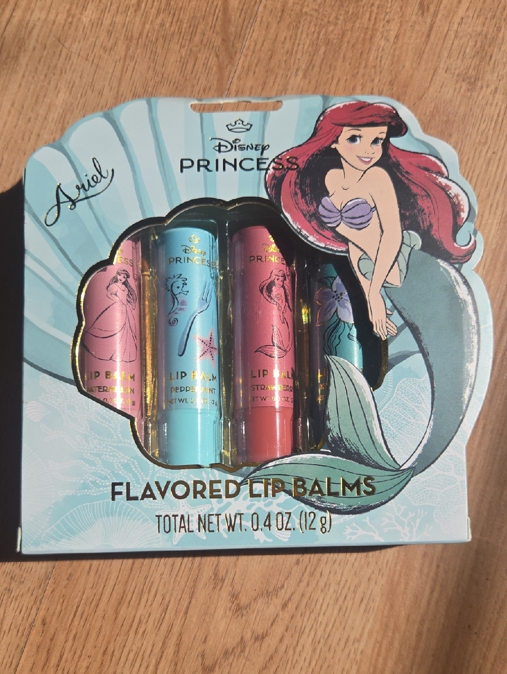 Disney Princess The Little Mermaid Lip Balm Trio - Pink, Blue, Red